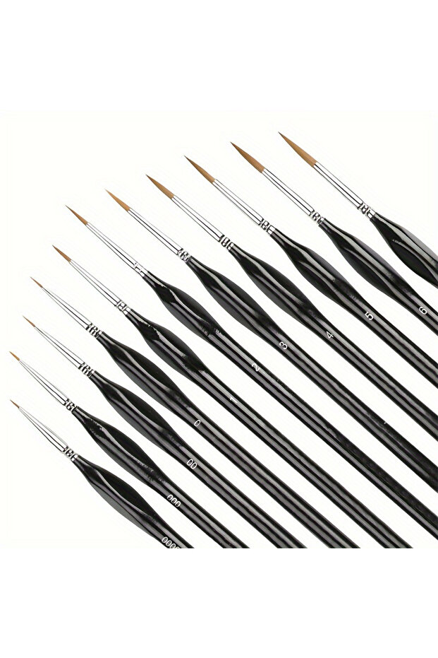 11pcs Black Detail 9/10/11/22pcs Fine Detail Paint Brush Set - Sturdy & Precise Miniature Brushes -
