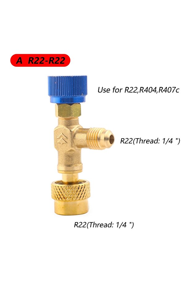 A R410a R22 Refrigeration Tool Air Conditioning Safety Valve Adapter 1/4" 5/16" Inch Male/Famale Thr