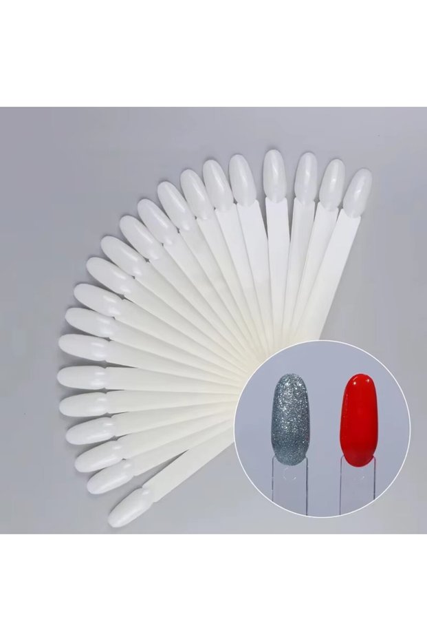 50 Nature 50 Pieces of Transparent Natural Black Fake Nails Display Arc-Shaped Fan-Shaped Nail Sampl