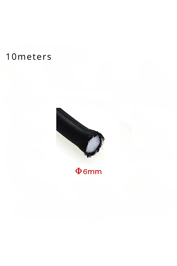 6mmx10m 3mm/4mm/5mm/6mm/8mm Elastics Rope Elastic Cord Sewing Elastic Band Apparel Accessories Black
