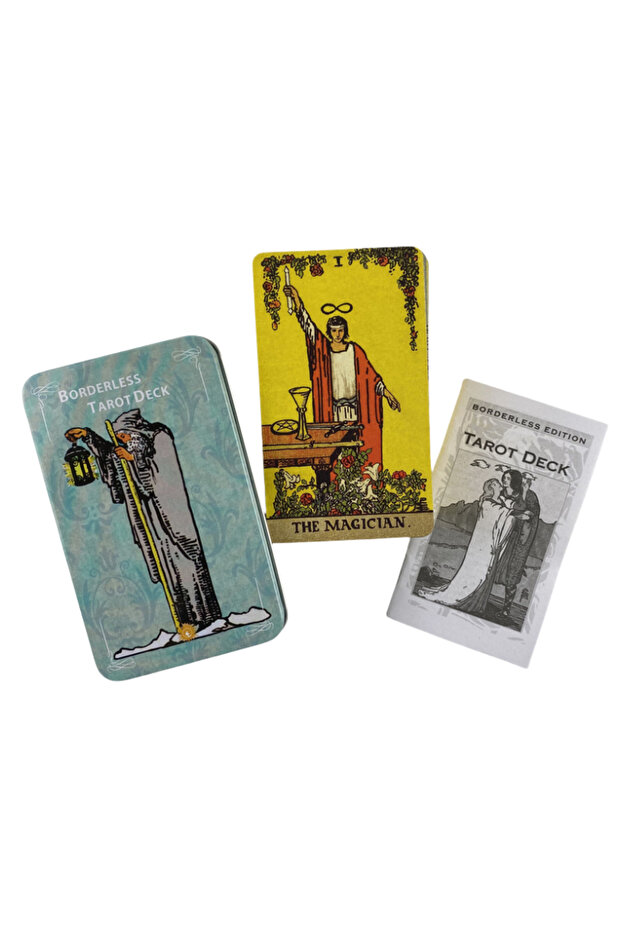 Metal TT159 Gilded Borderless Edition Rider Tarot Cards Deck With Paper Guidebook English Vision Cla