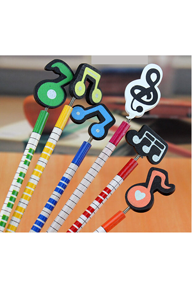 Mixed Color 6 Pieces Lytwtw's Musical Music Stationery School Office Supply Student Prize Creative K