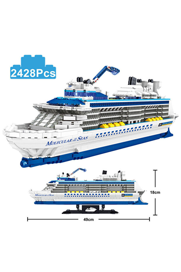 2428Pcs No Box City 2428Pcs Cruise Liner Ship Sailing Boat Mini Model Building Blocks Creative Big O