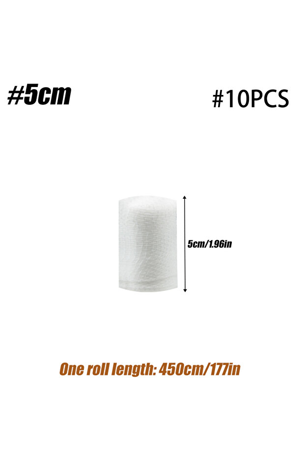 5CM-10Rolls 10 Rolls Gauze Bandage Roll with Tape - White Gauze Wrap Breathable Gauze Wrap Used for