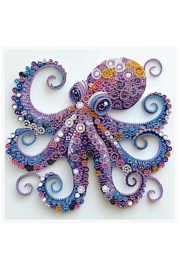 Purple Octopus Special Shape Diamond Art Kits for Beginners and Adults,Purple Octopus Diamond Art Pa