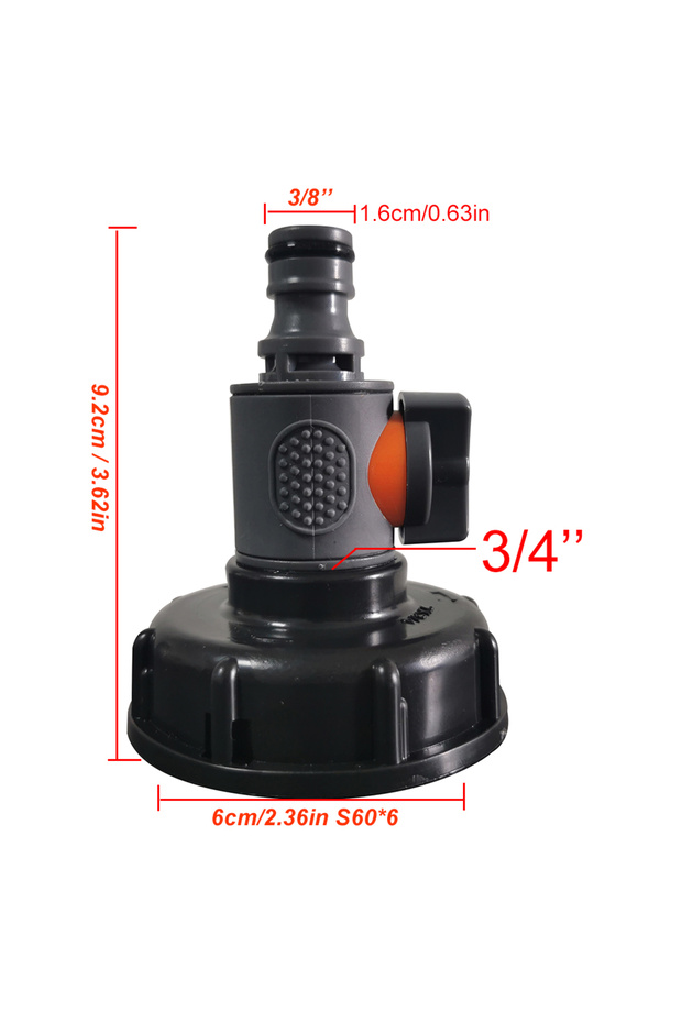 2 Components IBC S60x6 1Set 2Pc IBC S60*6 Water Tank Adapter Valve Nipper Kit Garden Watering Tool C
