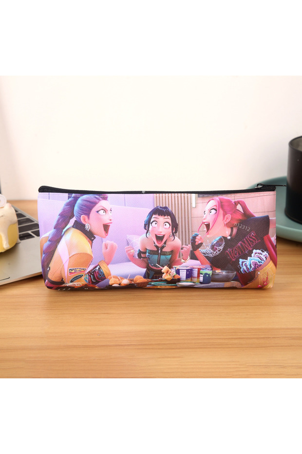 Bandai In stock S New Anime Group Pencil Bag Cute Large Capacity PU Stationery Bag Single Layer Stor