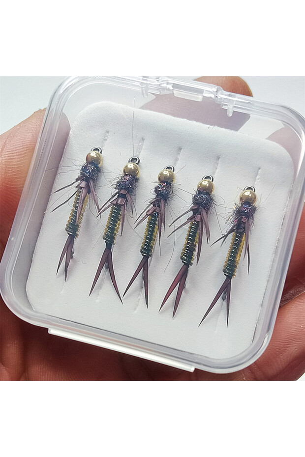 RC-031 5pcs/box Stonefly Larvae Fly Baits - Realistic Design, Slow Sinking, fly fishing flies Trout