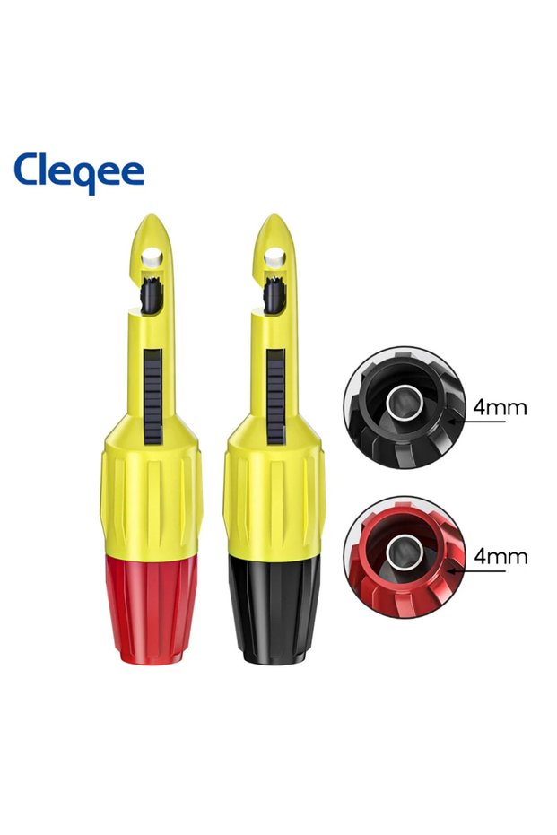 P30039-4mm Cleqee P30039 Insulation Wire Piercing Puncture Probe with 2mm/4mm Socket Test Hook Clip,