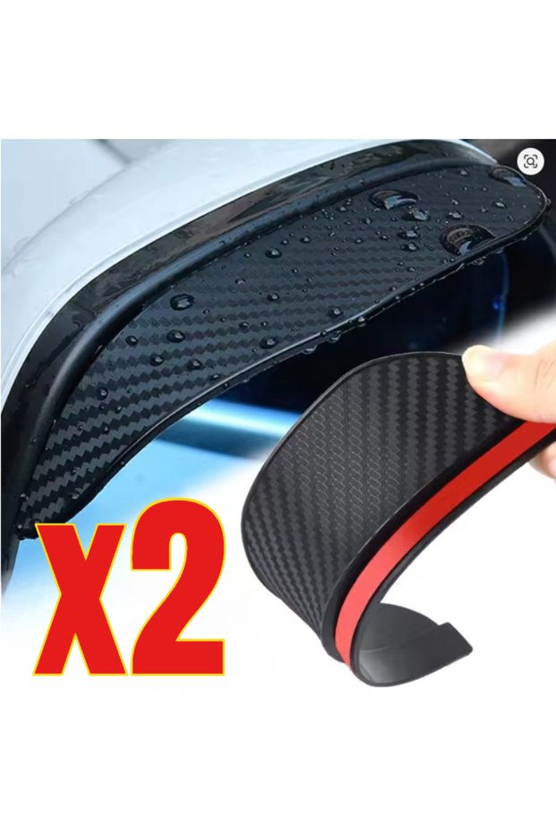 2pcs 2PCS Car Rearview Mirror Rain Eyebrow Carbon Fiber Rain Shield Sun Shade Clear Vision Protector