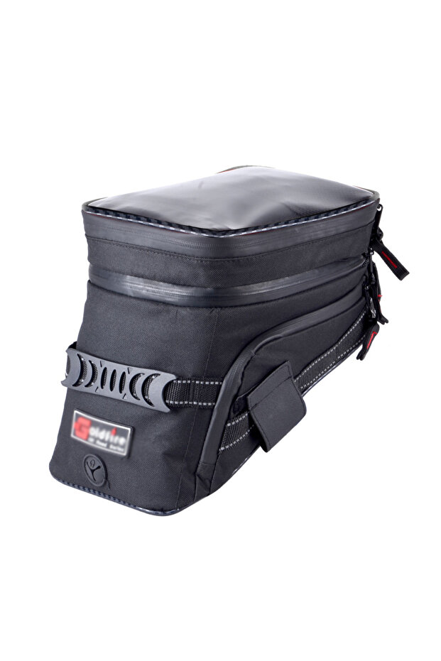 Black New Universal Motorcycle Tank Bag Gas Oil Fuel Tank Saddlebag Quick Release Strap Mount Bag wi