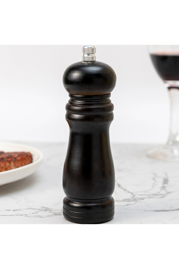 6 inches 1PC Wooden Pepper Grinder Mill 6 Inch Black Salt and Pepper Shaker Wooden Salt Grinder Pepp