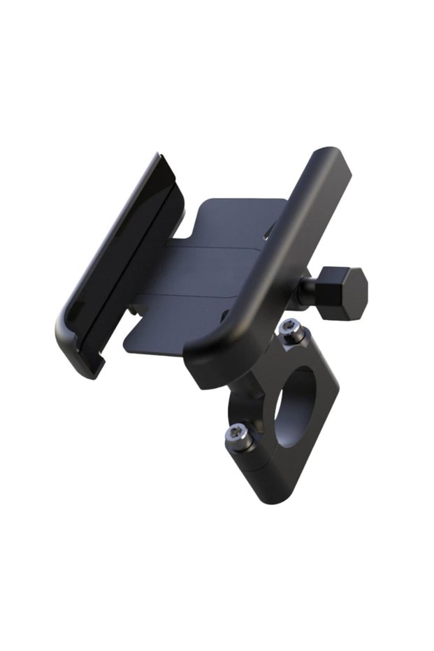 Black Aluminum Motorcycle Phone Mount,Bike Phone Mount Holder,360 Degree Rotation Universal Aluminum
