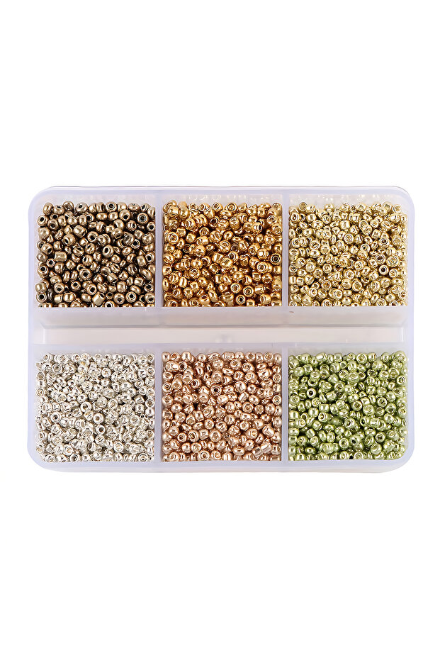 05 720+pcs 6 Styles Glass Seed Beads 3mm, Glass Seed Beads Round Pony Beads Mini Spacer Loose Beads