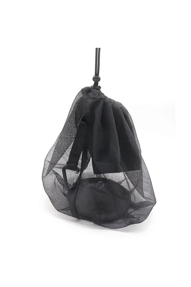 Black Portable Drawstring Basketball Backpack Mesh Bag Football Soccer Volleyball Ball Storage Bags