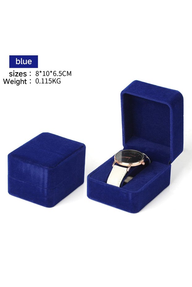U Watch Box Fashion Velvet Round Corner Smartwatch Clock Storage Case Jewelry Accessories Business