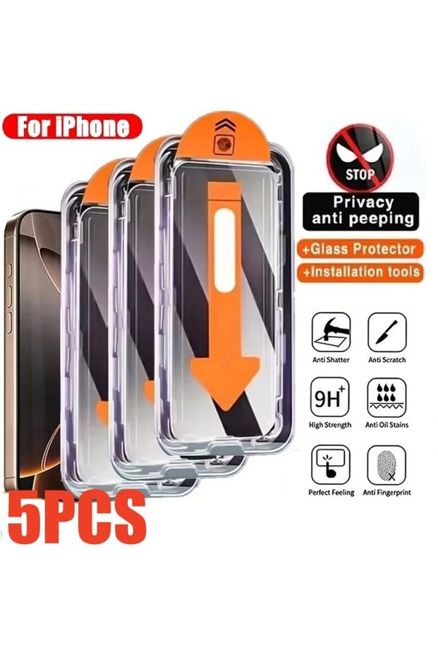 FCFK 5PCS For iPhone17Air 5PCS Anti-Peeping Tempered Glass For iPhone 17 16 15 13 12 11 Pro Max 17Ai
