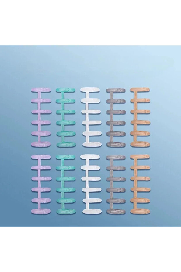 10pcs Transparent 6 Holes Loose Leaf Binder Ring 10pcs Scrapbooking Album Binder Spiral Binding Clip
