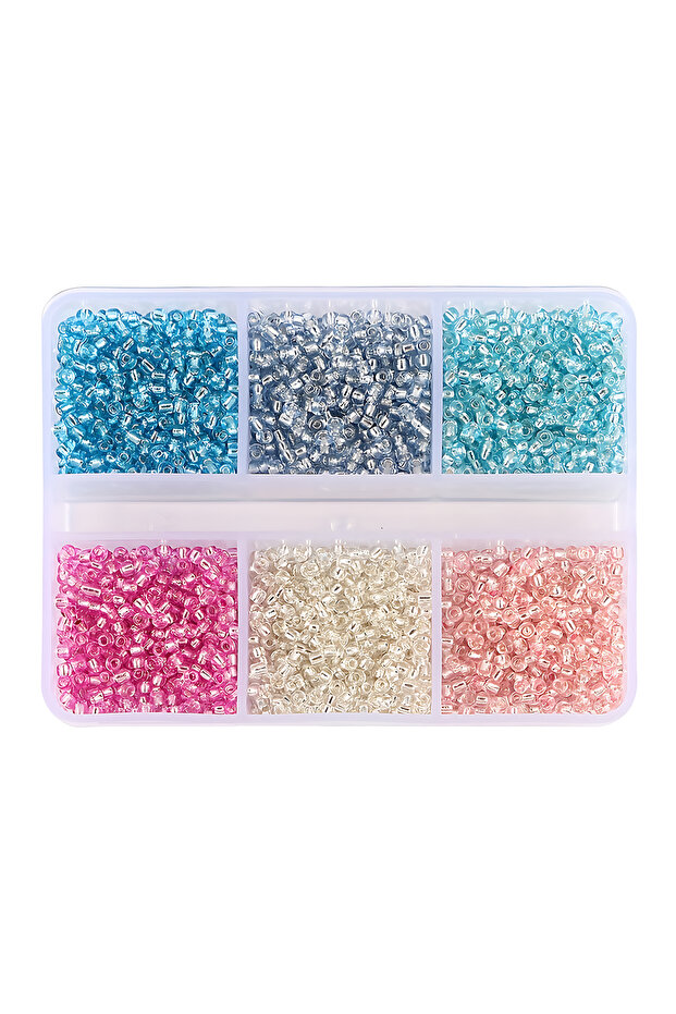 11 720+pcs 6 Styles Glass Seed Beads 3mm, Glass Seed Beads Round Pony Beads Mini Spacer Loose Beads