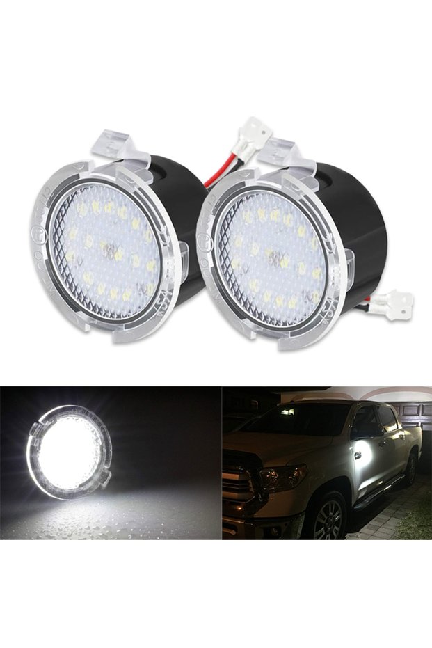 WHITE 2pcs Side Mirror Puddle Light LED Lamp for Ford F150 Explorer Edge Expedition Flex Fusion Taur