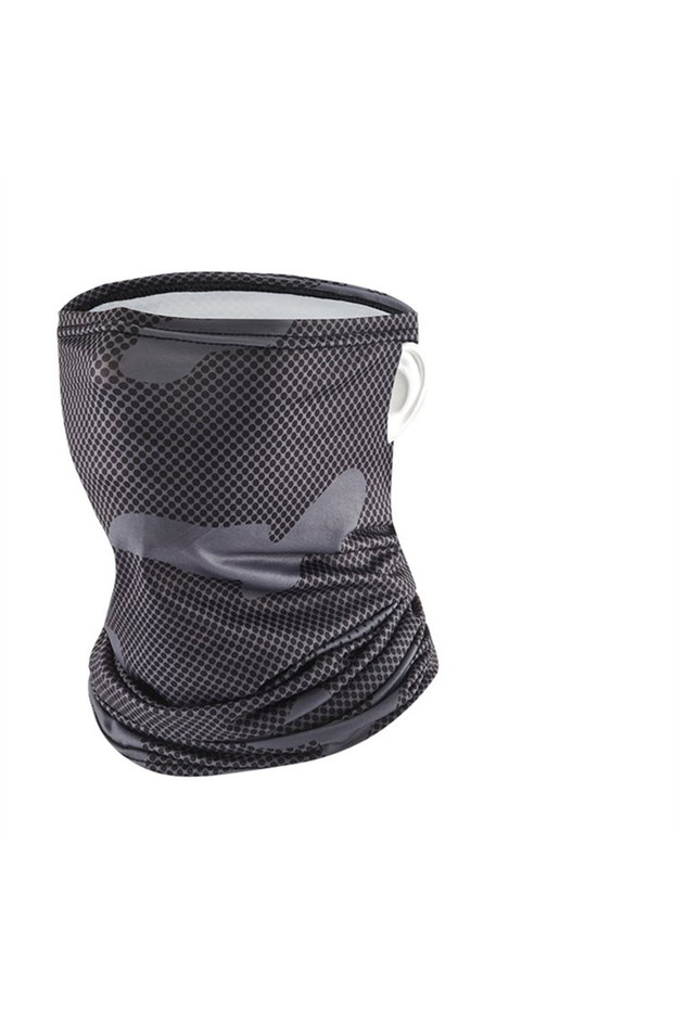 Black UV Protection Ice Silk Face Cover Neck Tube Outdoor Sports Bandana Scarf Breathable Hiking Sca