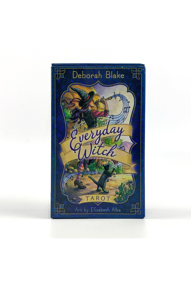 DEEP BLUE 1 Box Everyday Witch Tarot Deck with Guidebook - 78 Card Set, Witchcraft Themed Party Game