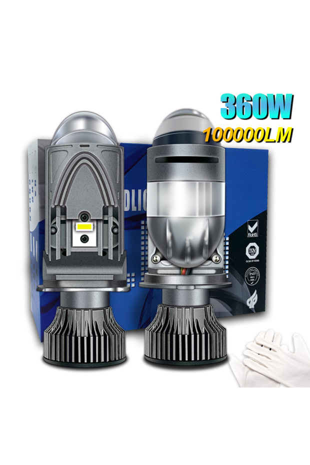 H4/9003/HB2 Hi/Lo 2Pcs High Power Double Mini Lens H4 LED Headlight Bulb Projector Head Lamp High/Lo