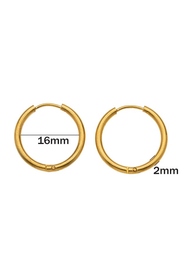 Gold 16mm 10pcs Stainless Steel Huggie Hoop Earrings Small Hypoallergenic For DIY Women Simple Carti