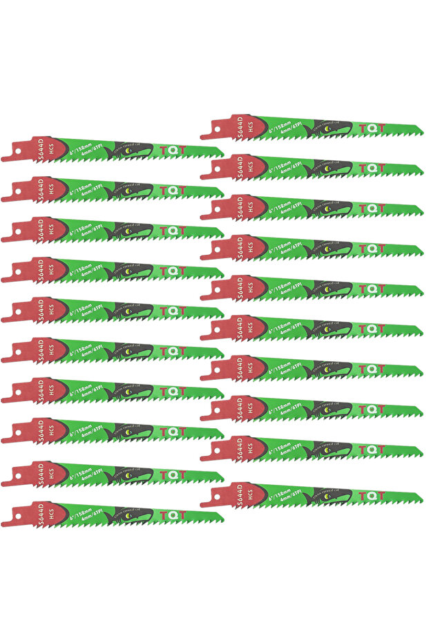 150mm Multipurpose Cutting 20Pcs 5-10-20-Piece S644D Recip Saw Blades Set for Wood, 150mm 6Tpi Demol