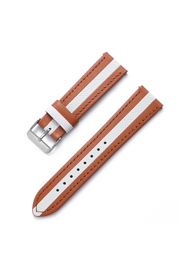 20mm BrownWhite High Quality Cowhide Watch Strap 20mm 22mm Black Brown White Cowhide Business Watch