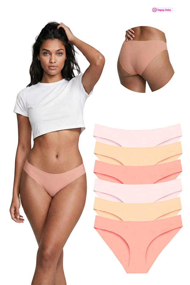 301 Women's Seamless Laser Bikini Pack of 6 Panties