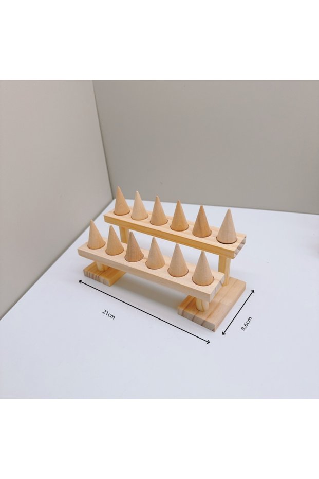 2 Layers 2/3/4 Layers Wood Cone Ring Display Stand Finger Rings Holder Bangle Storage Tray Jewelry S
