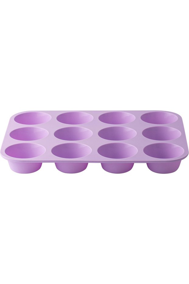 Purple 12 Holes Silicone Baking Mold for Baking 3D Bakeware Chocolate Round Sphere Mold Cupcake Pan
