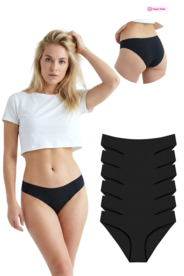 301 Women's Seamless Laser Bikini Pack of 6 Panties