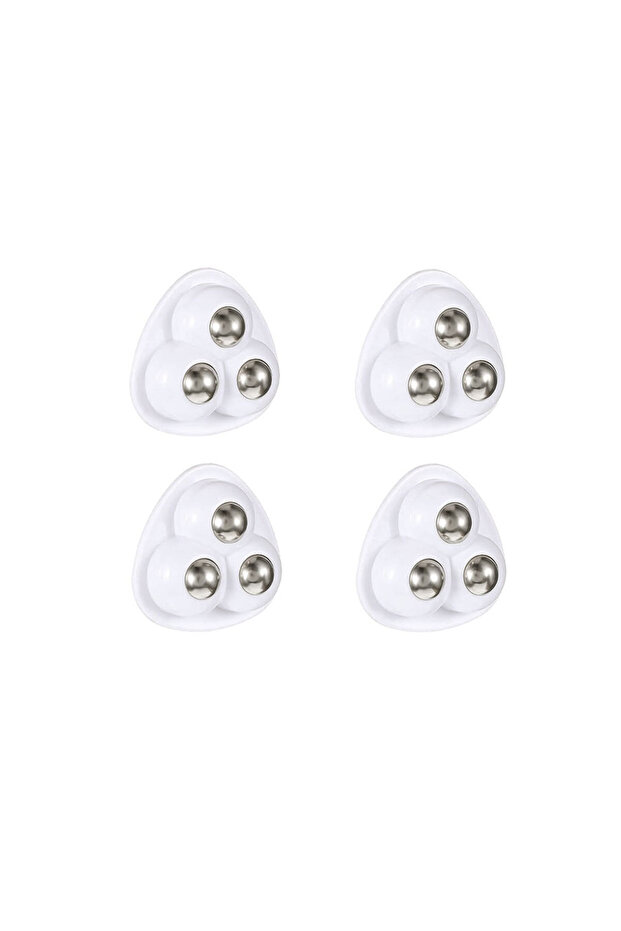 White 4Pcs Self Adhesive Mini Caster Wheels, 360° Swivel Stick on Wheels for Mop Bucket, Stainless S
