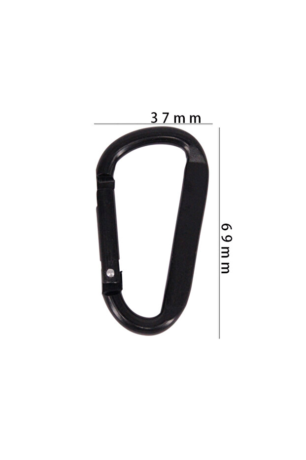 Black YaBian 7cm Aluminum Alloy Carabiner Black D-Ring Key Chain Clip Camping Keyring Snap Hook Outd
