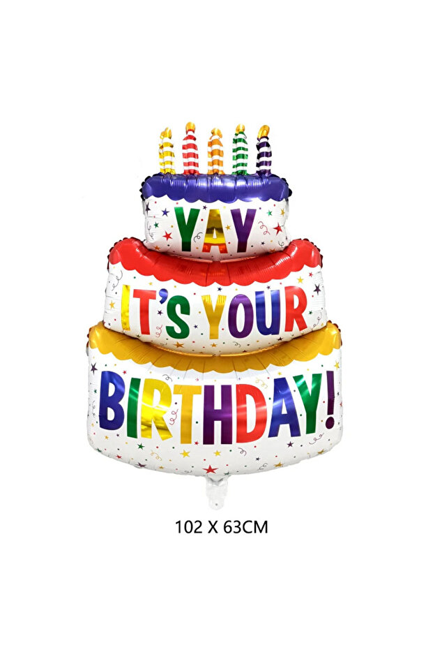 Other ABC291 Large Birthday Three Layer Cake Candle Stripe Polka Dot Foil Balloons Birthday Party ph