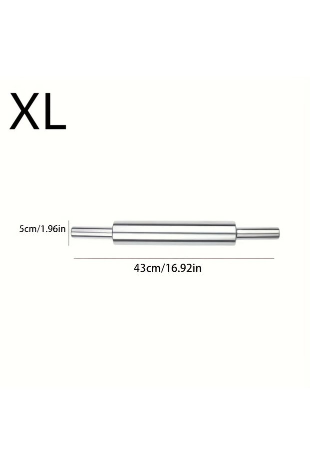 43cm Thick Stainless Steel Rolling Pin with Anti Slip Handle,Heavy-duty Dough Roller | Suitable for