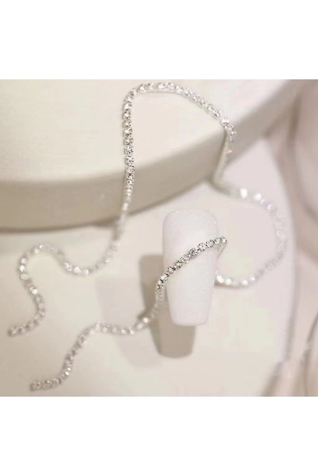 07 50cm Nail Art Diamond Chain Colorful Nail Charms deco ongles Nail Art Accessories Metal Steel Ch