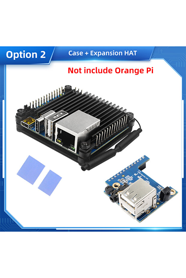 Case-HAT Orange Pi Zero 3 Aluminum Case Metal Passive Cooling Shell Silicone Heatsink for OPI Zero 3