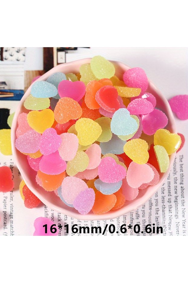 Love Large 30Pcs 11-16mm Resin Cartoon Simulation Soft Sugar Love Star Jelly Effect DIY Cream Gel Fl