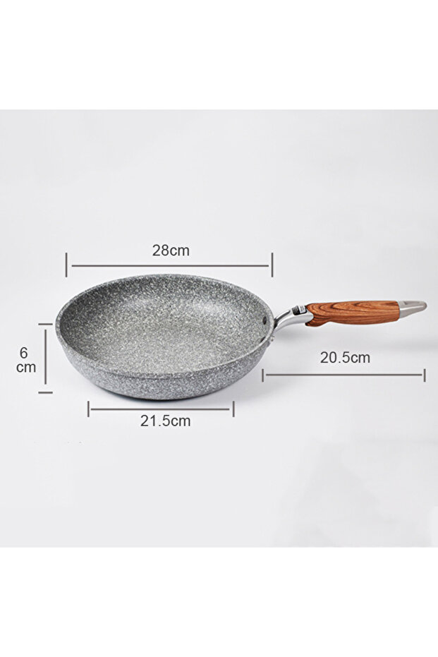 Frying Pan 28cm Durable Stone Frying Wok Pan Non-stick Ceramic Pot Induction Fryer Steak Cooking Gas