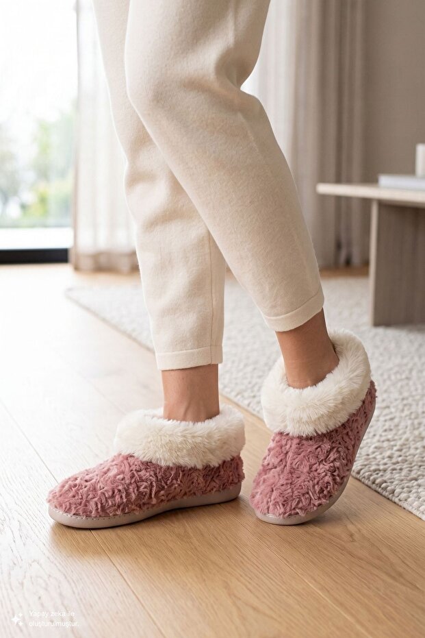 Emily Women's Furry Home Boots Dark Pink 37/41