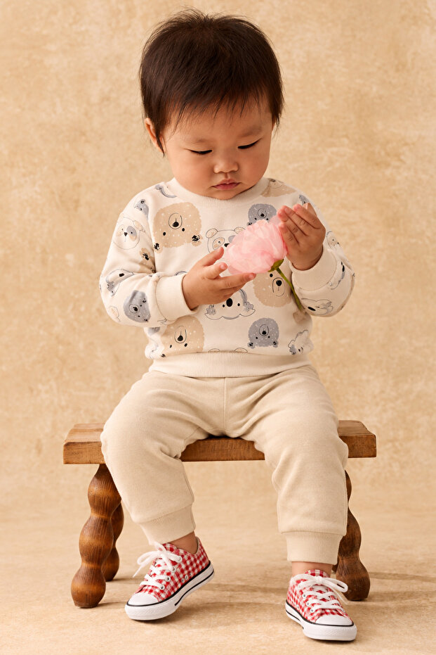 Baby & Kids Cute Koala Figured Patterned Sweatshirt and Bottom Sweatpants Set