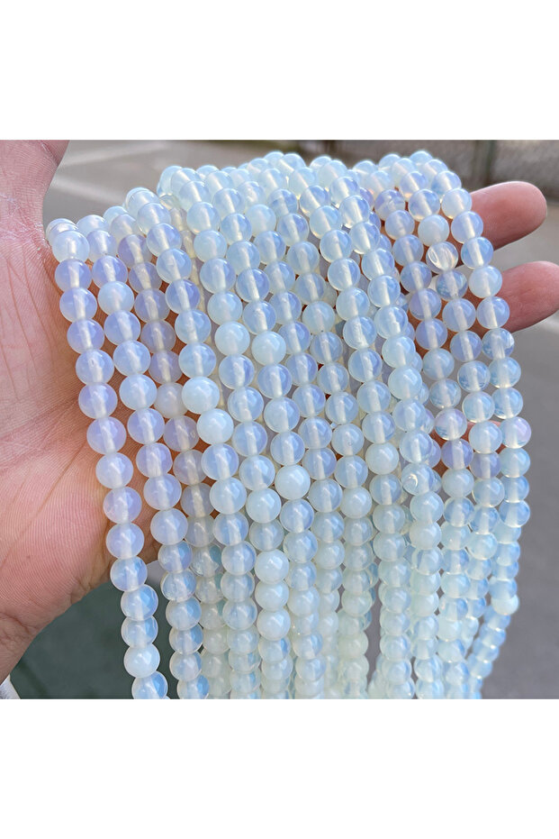 approx 6mm 60pcs White Opal Natural Stone Beads White Opal Round Loose Spacer Beads 4 6 8 10mm for J