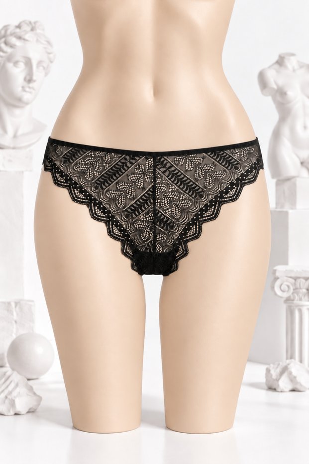 Lacy Brazilian Panties - 2501 - Black