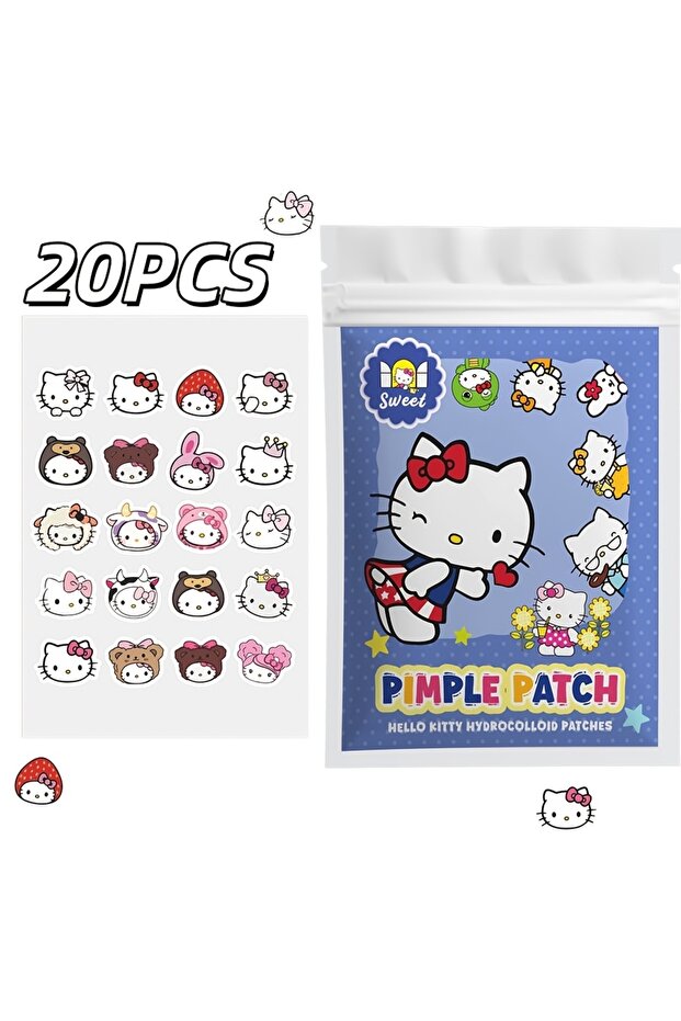20PCS 20/60PCS Sanrio Hello kitty Cartoon hydrocolloid acne patch - facial decorative sticker - cove