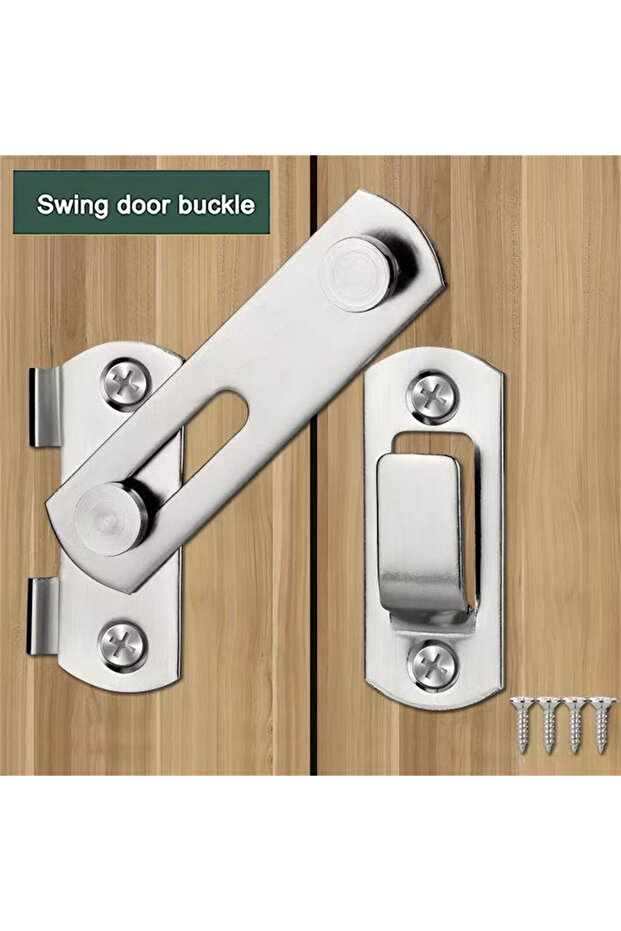 Silvery 1Pcs Stainless Steel Sliding Barn Door Lock Hardware Gate Latches, Window Closet, Matte Blac