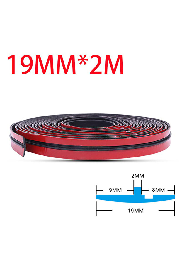19mmX2m SEAMETAL 2/8M Car Rubber Seal Strips Auto Windshield Roof Rubber Sealing Strip Noise Insulat