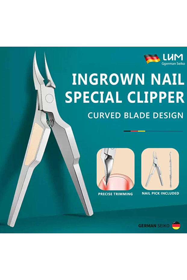 Professional Ingrown & Thick Toenail Clippers, Podiatrist Recommended, Stainless Steel Sharp Curved